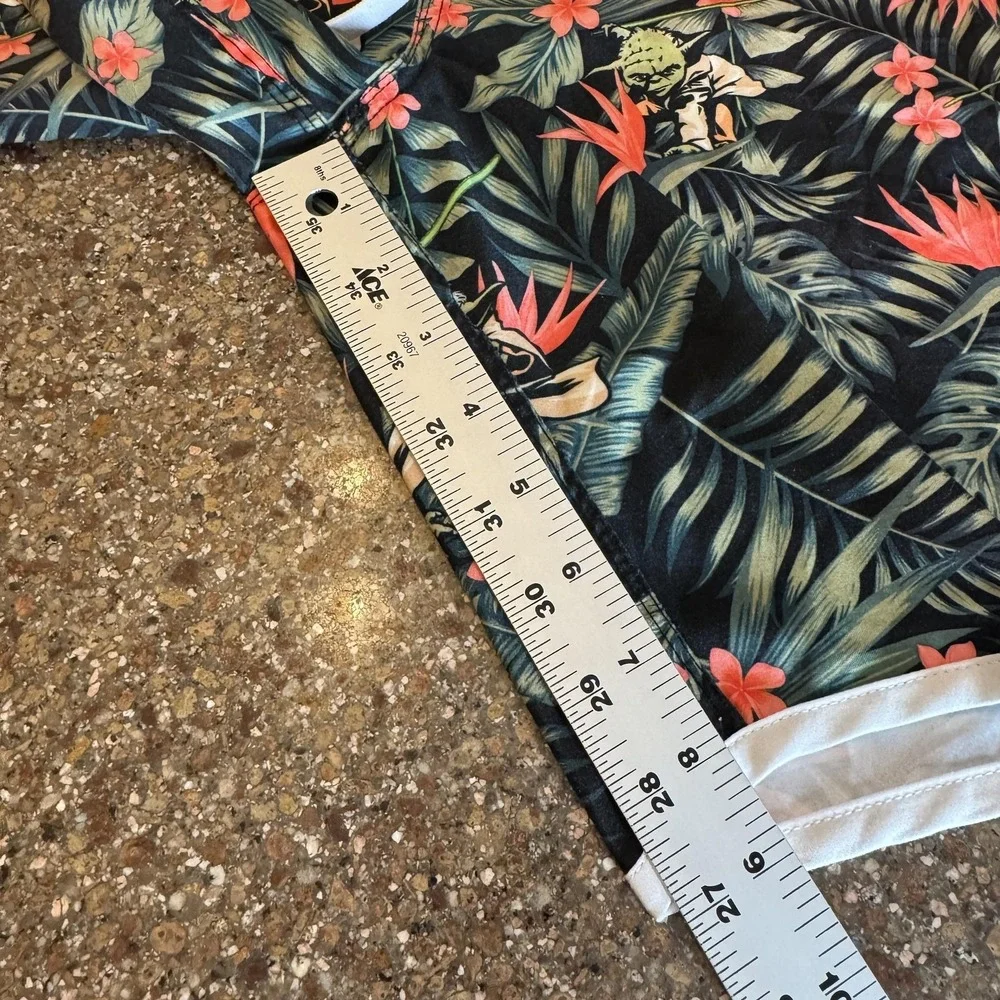 Star Wars Mens Swim Trunks 3XL Black Tropical Yoda Floral Board Shorts Beachwear